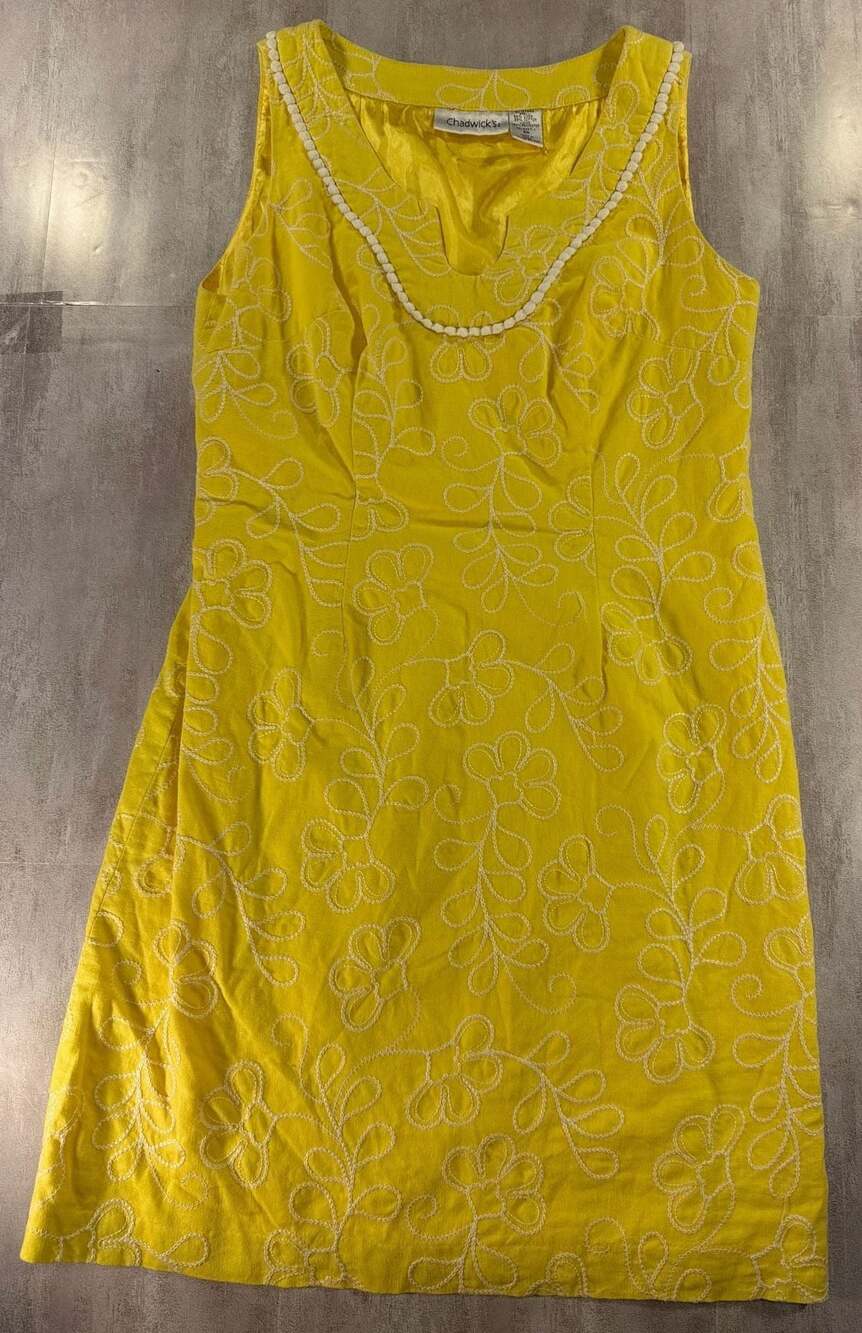 Vintage 90s‎ Chadwicks Sunny Yellow Floral Dress
